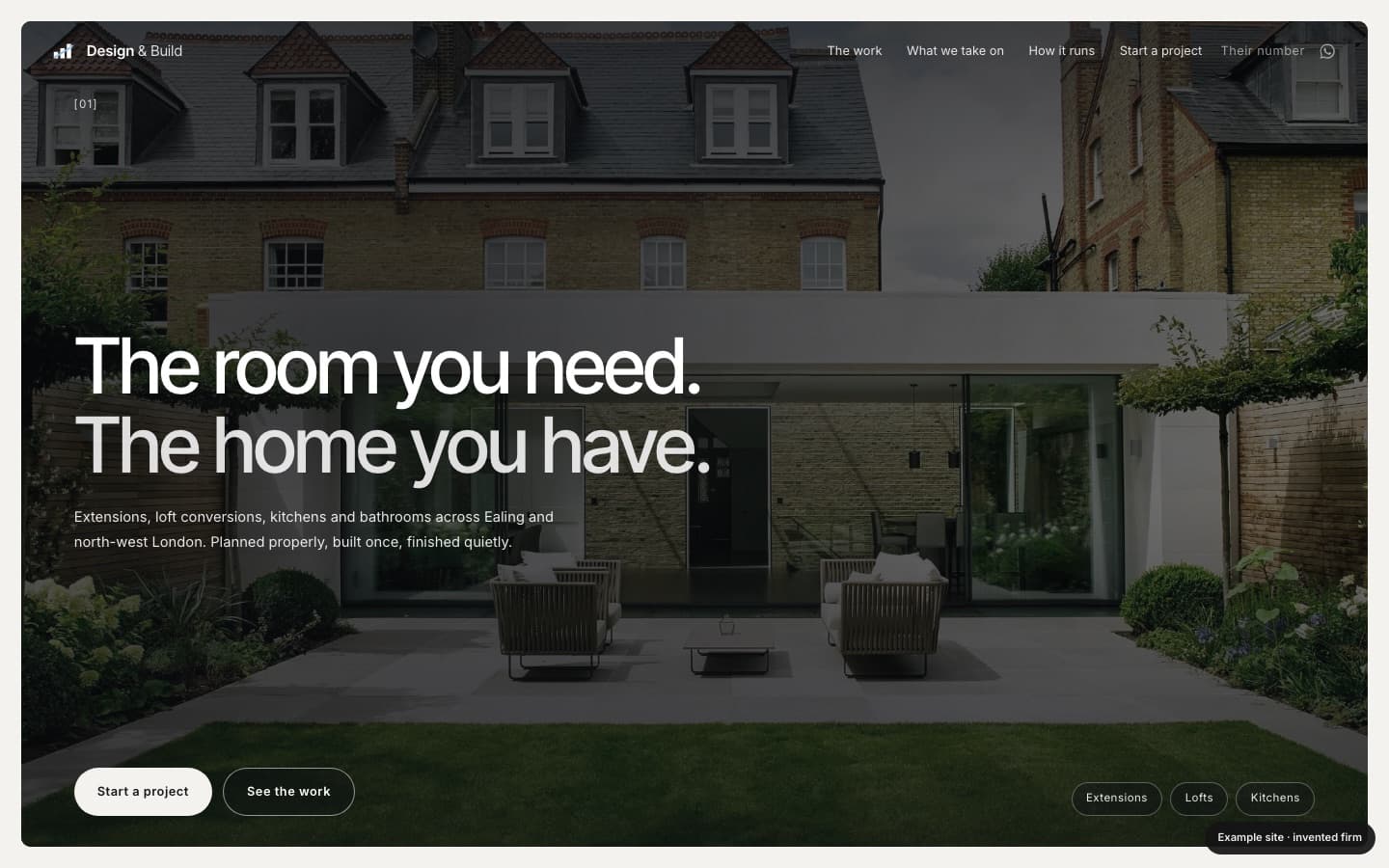 Design & build example site