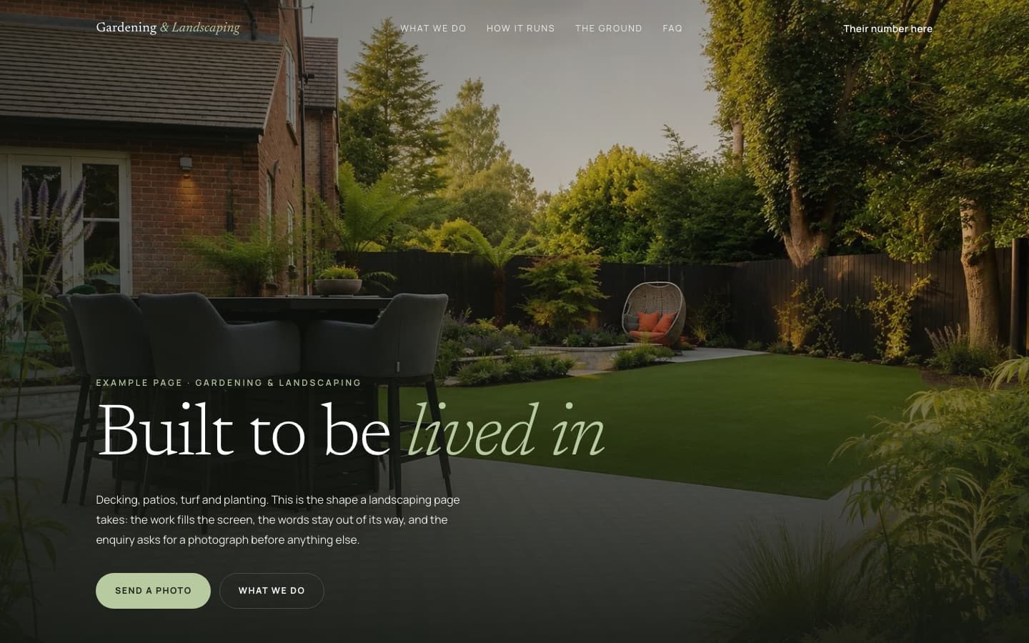 Gardening & landscaping example site