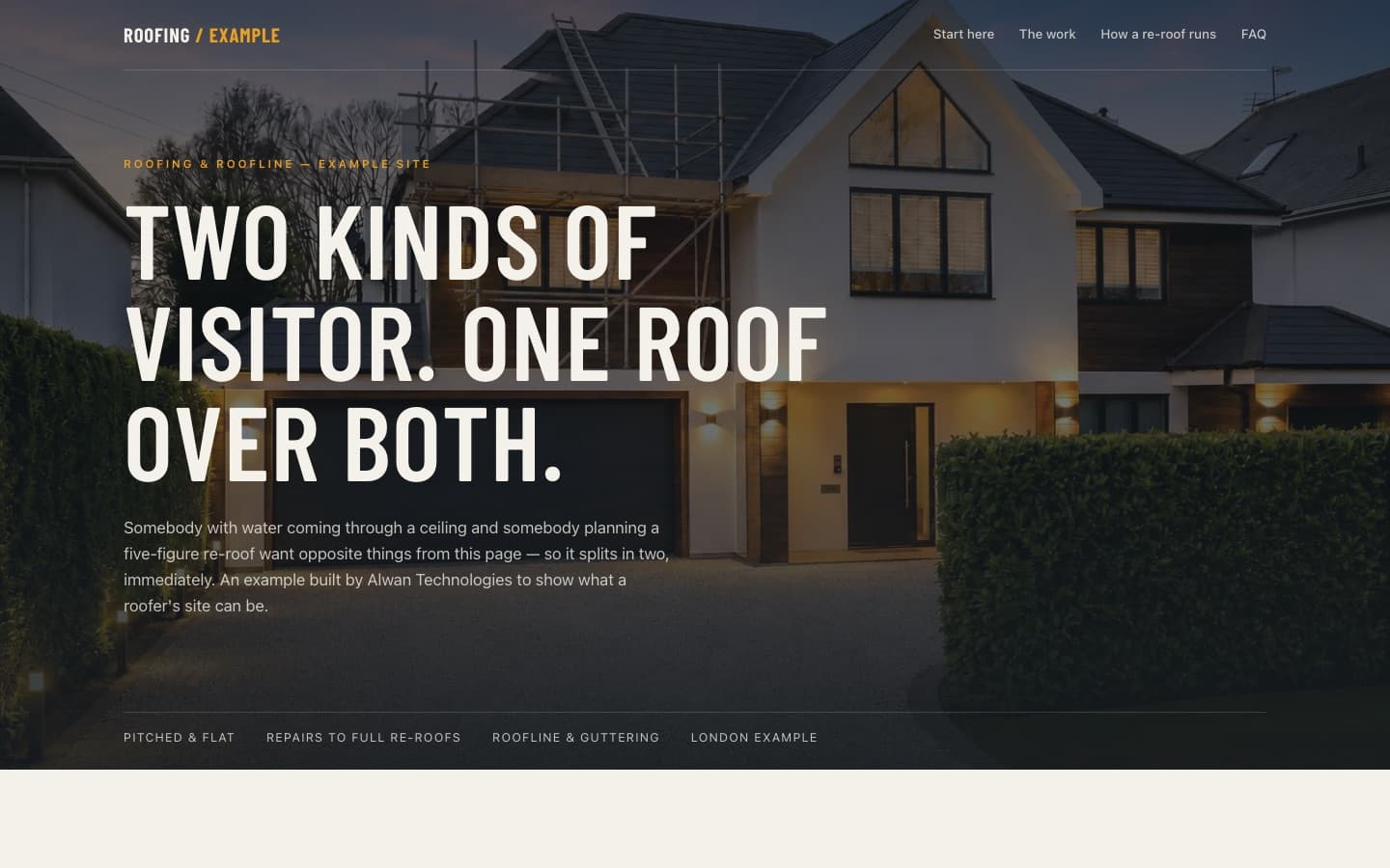 Roofing example site